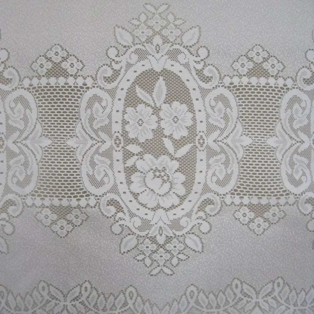 Curtain Lace Panel Flowers 61.5 x 23 Off White VTG